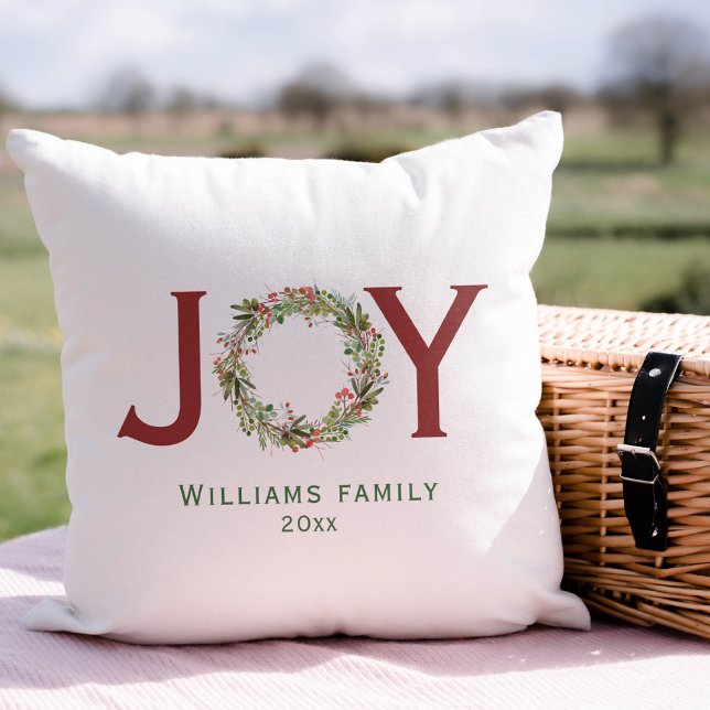 JoChristmas Wreath Familienname Kissen (Von Creator hochgeladen)