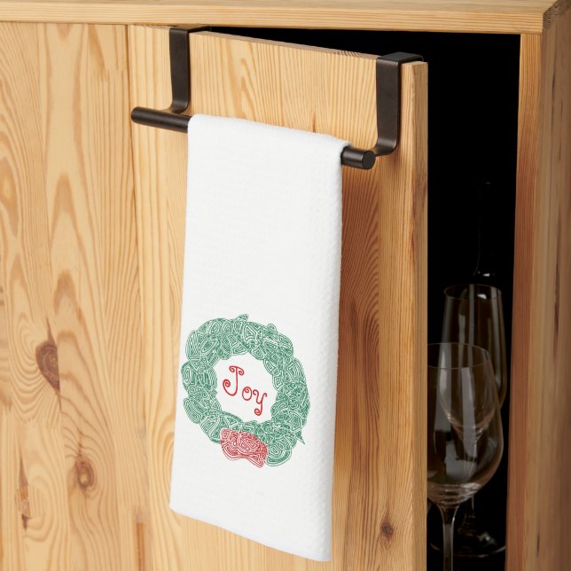 JoChristmas Wreath Kitchen Handtuch (Drittel gefaltet)