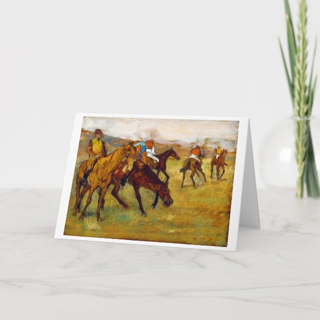 Jockey and Horse (Before the Race), Edgar Degas Karte (Vorderseite)