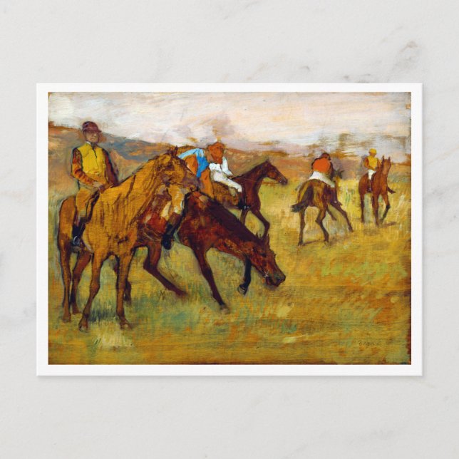 Jockey and Horse (Before the Race), Edgar Degas Postkarte (Vorderseite)