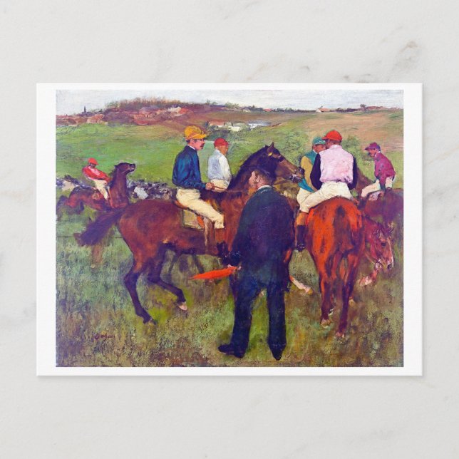 Jockey and Horse (Before the Race), Edgar Degas Postkarte (Vorderseite)