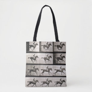 Jockey auf einem galoppierenden Pferd, überziehen Tasche