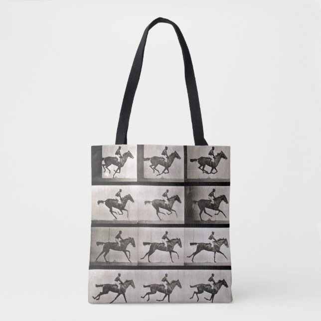 Jockey auf einem galoppierenden Pferd, überziehen Tasche (Vorderseite)