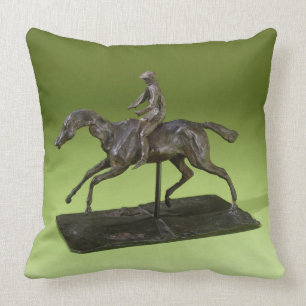 Jockey auf einem Pferd (Bronze) Kissen
