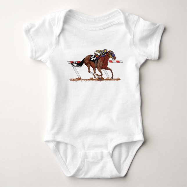 Jockey auf Racehorse Baby Strampler (Vorderseite)