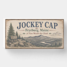 Jockey Cap Fryeburg Maine Rustikales Holzbox-Schil
