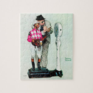 Jockey, der sich durch Norman Rockwell wiegt