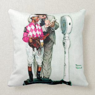 Jockey, der sich durch Norman Rockwell wiegt Kissen