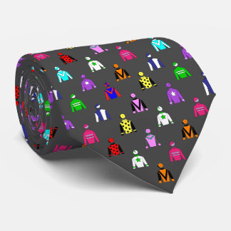 Jockey Horse Racing Pattern Gray Krawatte