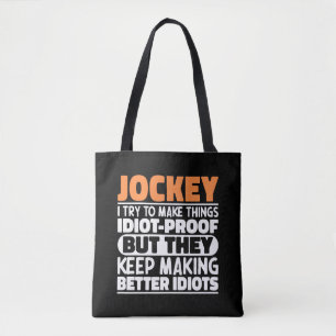 Jockey I versuche, Dinge zu machen Lustige Sprüche Tasche