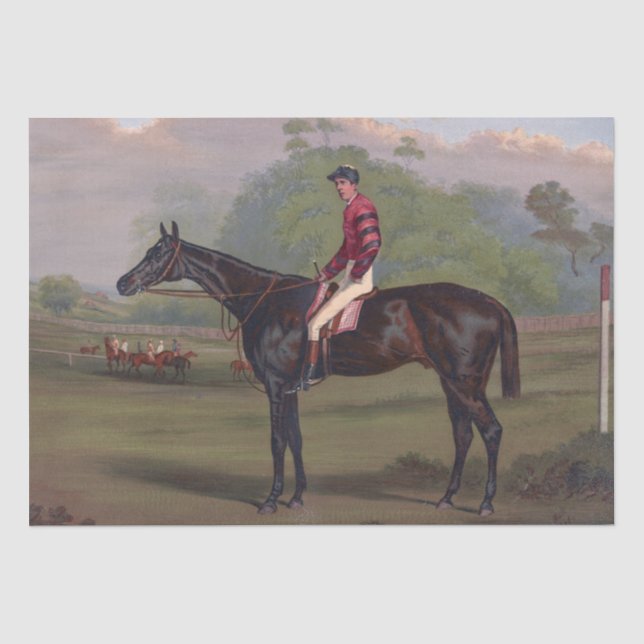 Jockey on Racehorse Painting Seidenpapier (Vorderseite)