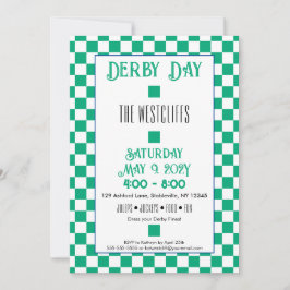 Jockey Silk Blocks Green und White Derby Einladung