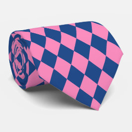 Jockey Silks Diamond French Blue und Pink Neck Tie Krawatte