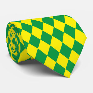 Jockey Silks Diamond Green Yellow Neck Tie Krawatte