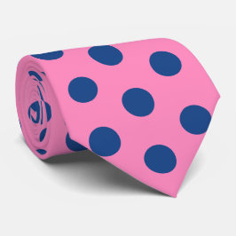 Jockey Silks French Blue Dots auf Pink Derby Krawatte