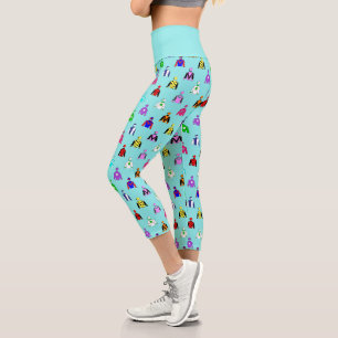 Jockey Silks Horde Reitmuster auf Blue Capri Leggings
