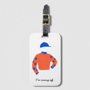 Jockey Silks "Ich bin auf dem Weg... " Identität. Gepäckanhänger