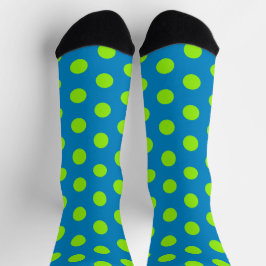Jockey Silks Lime Green Polka Docks auf Blue Socks Socken