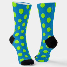 Jockey Silks Lime Green Polka Docks auf Blue Socks Socken