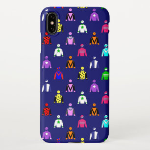 Jockey Silks Pferderennmuster auf Blau iPhone Hülle