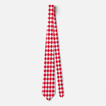 Jockey soie Diamond Rouge et Cravate blanc