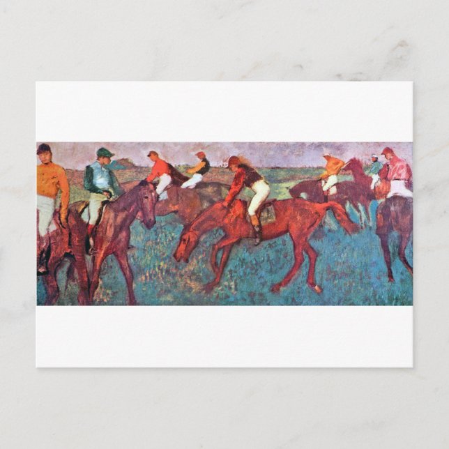 Jockey und Horse, Edgar Degas Postkarte (Vorderseite)