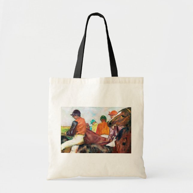 Jockey und Horse, Edgar Degas Tragetasche (Vorne)