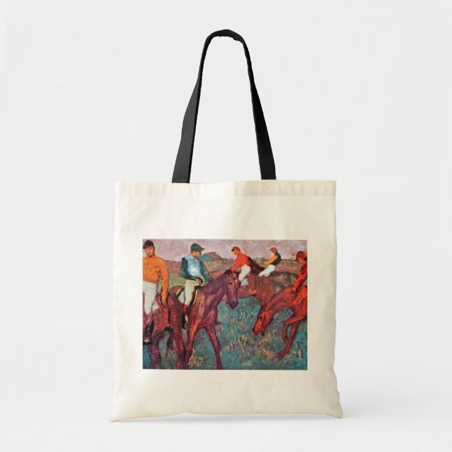 Jockey und Horse, Edgar Degas Tragetasche (Vorne)