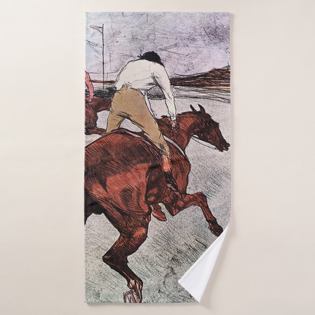 Jockey und Race Horse, Lautrec Badehandtuch (Badehandtuch)