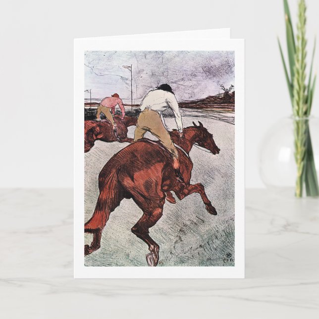 Jockey und Race Horse, Lautrec Karte (Vorderseite)