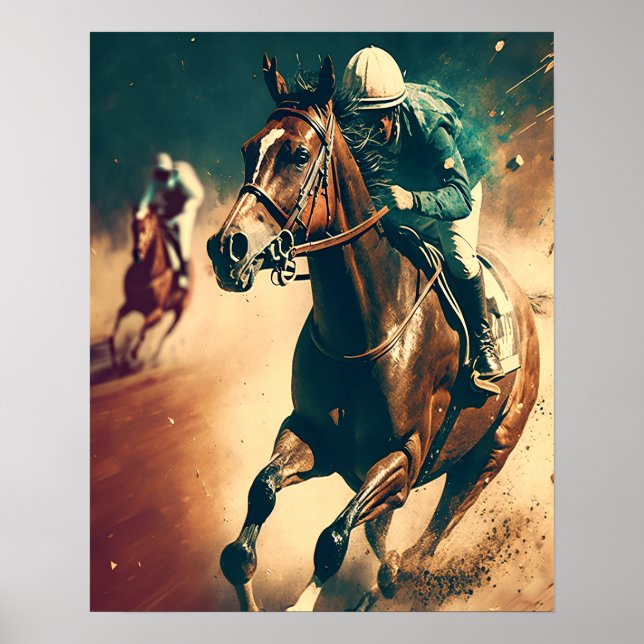 Jockey Vintag Horse Racing Art Poster (Vorne)