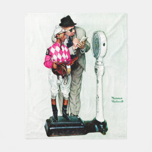 Jockey Weighin von Norman Rockwell Fleecedecke