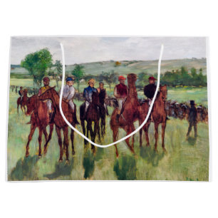 Jockeys and Race Horses, Edgar Degas Große Geschenktüte