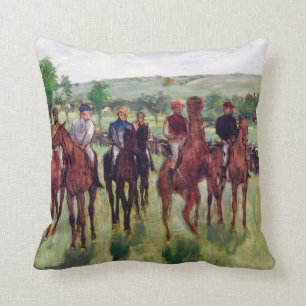 Jockeys and Race Horses, Edgar Degas Kissen