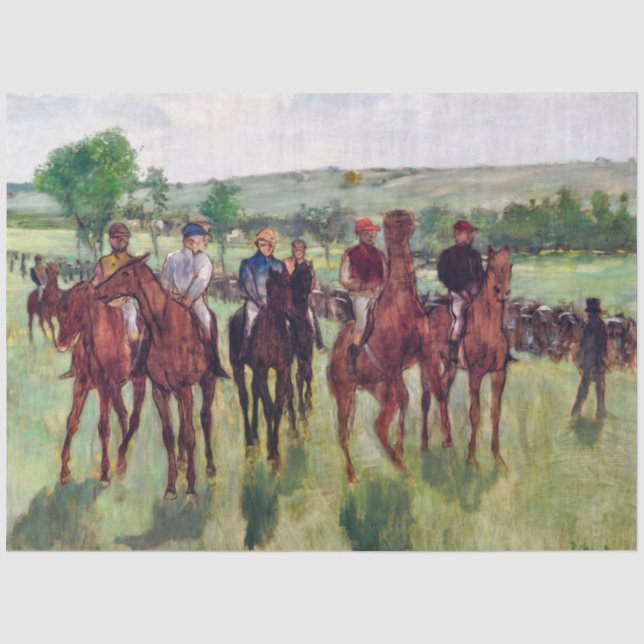 Jockeys and Race Horses, Edgar Degas Seidenpapier (Vorderseite)
