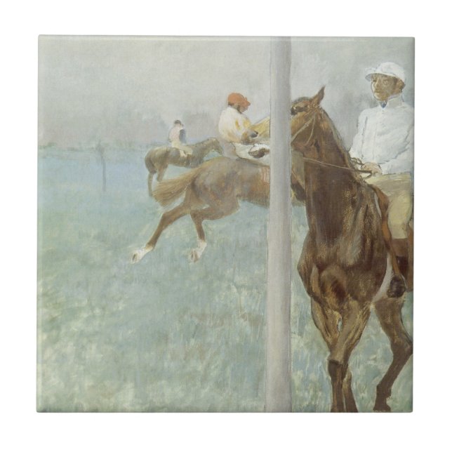 Jockeys Before the Race von Edgar Degas Fliese (Vorderseite)