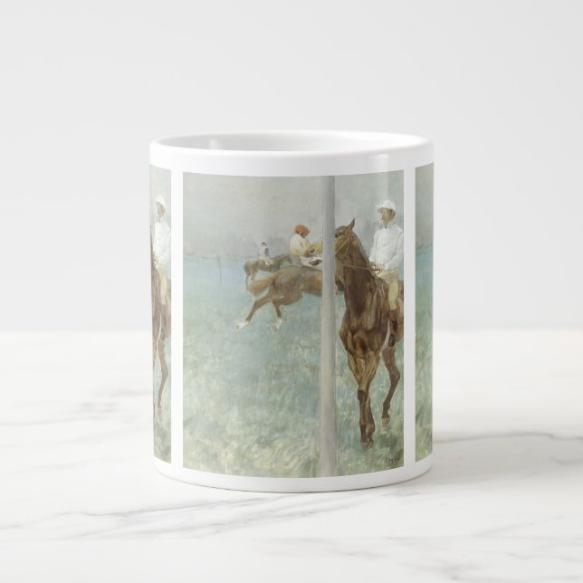 Jockeys Before the Race von Edgar Degas Jumbo-Tasse (Vorderseite)