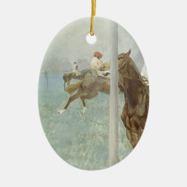 Jockeys Before the Race von Edgar Degas Keramikornament (Vorne)