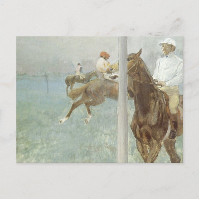 Jockeys Before the Race von Edgar Degas Postkarte (Vorderseite)
