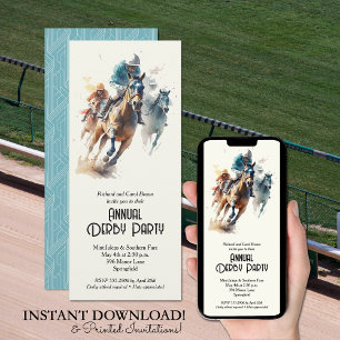 Jockeys und Racehorses Derby Party Einladung