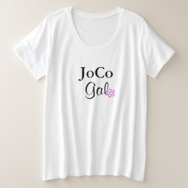 JoCo Gal Pink-Blume Große Größe T-Shirt