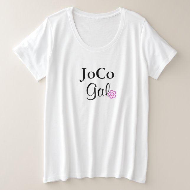 JoCo Gal Pink-Blume Große Größe T-Shirt (Design vorne)