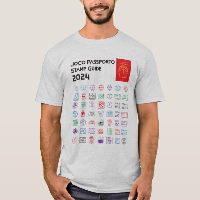 JoCo Passporto 2024 Briefmarke Guide T - Shirt (Vorderseite)