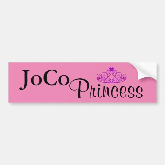 JoCo Princess auf rosa Autoaufkleber (Vorne)