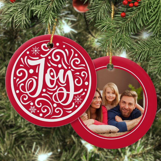 JoCustom Family Foto Weihnachtsfeiertag Rot Keramik Ornament (Von Creator hochgeladen)