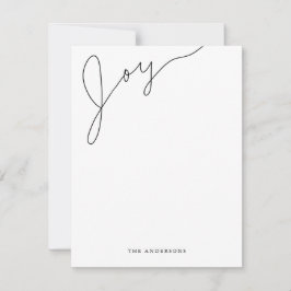 Jodern Modernes Script Schwarz und Weiß Weihnachte Mitteilungskarte