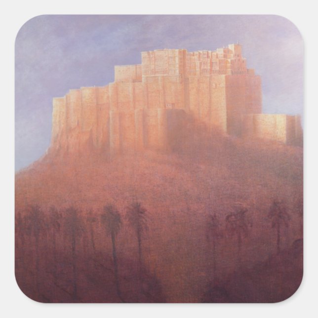 Jodhpur Fort Quadratischer Aufkleber (Vorderseite)