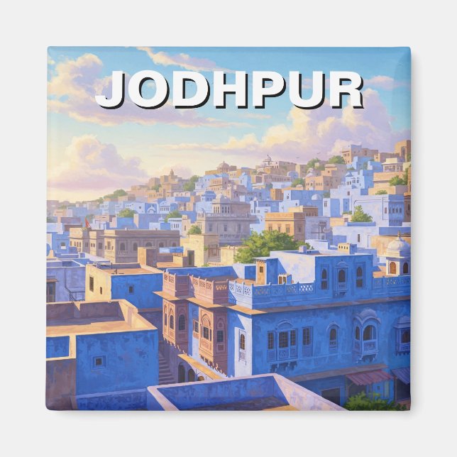Jodhpur India Blue houses Magnet (Vorne)