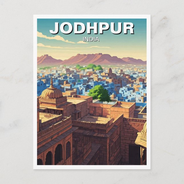 Jodhpur India Blue houses Postkarte (Vorderseite)