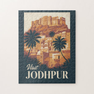Jodhpur Indien Illustration Reise Kunst Vintage